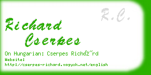 richard cserpes business card